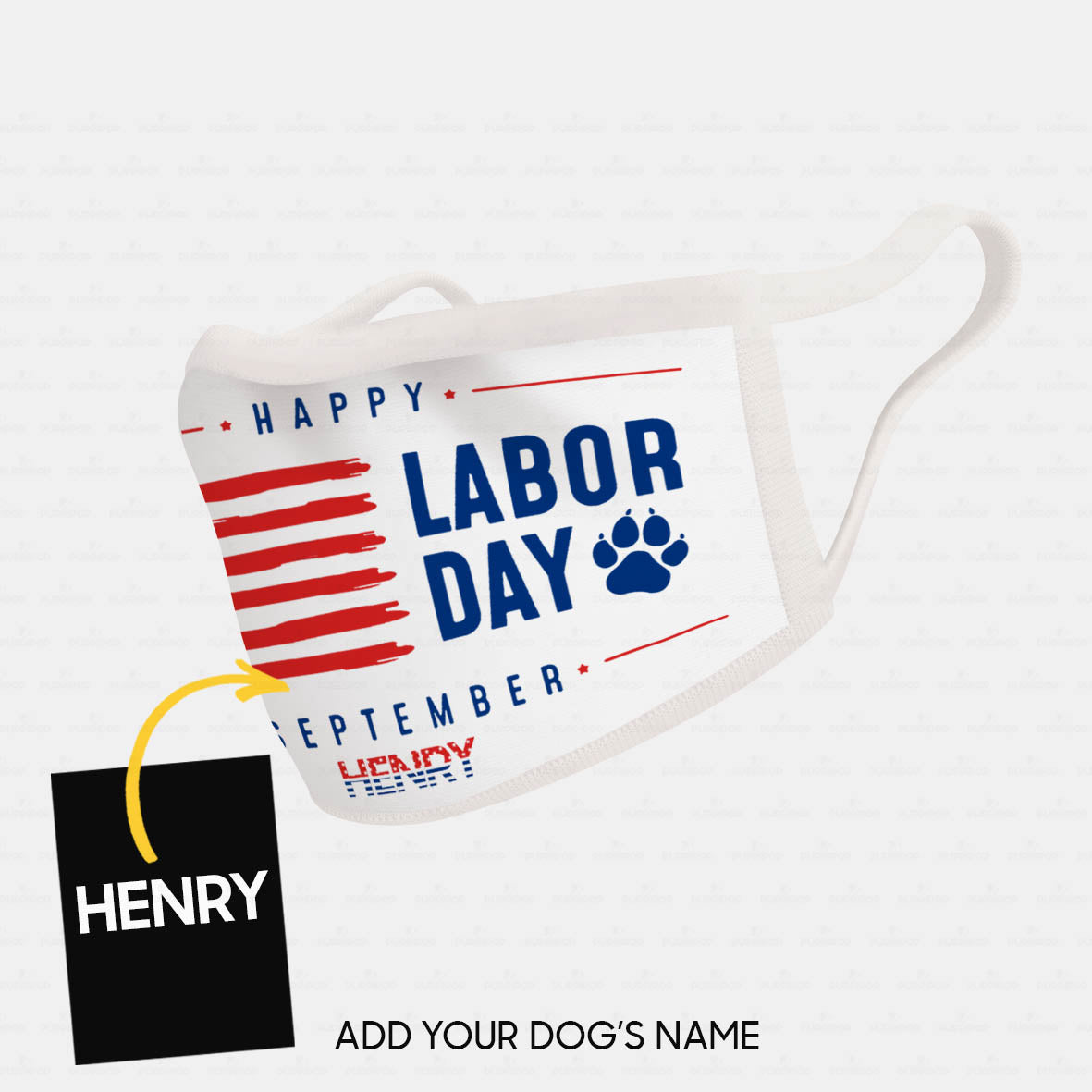 Personalized Dog Gift Idea - Happy Labor Day Little Paw For Dog Lovers - Cloth Mask