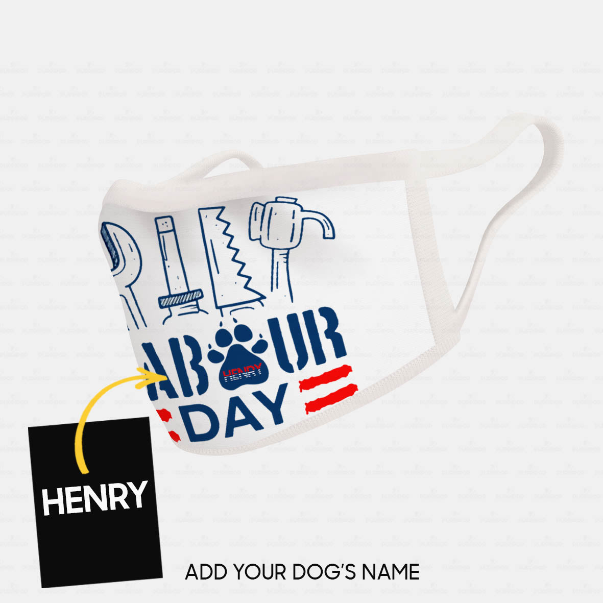 Personalized Dog Gift Idea - Happy Labor Day With Tools For Dog Lovers - Cloth Mask
