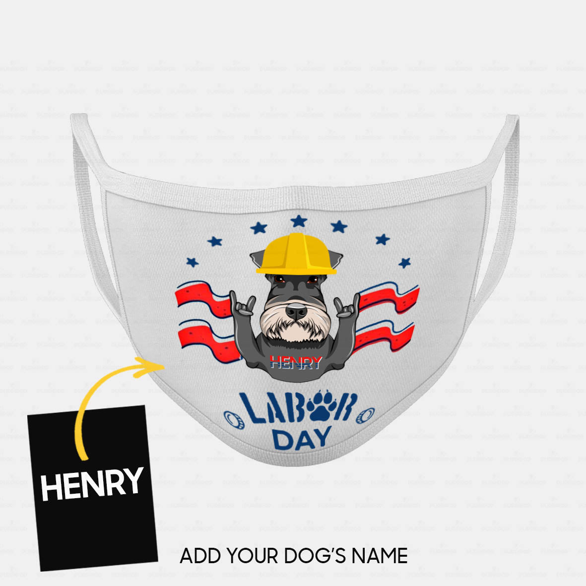 Personalized Dog Gift Idea - Happy Labor Day Rocking Dog Worker For Dog Lovers - Cloth Mask