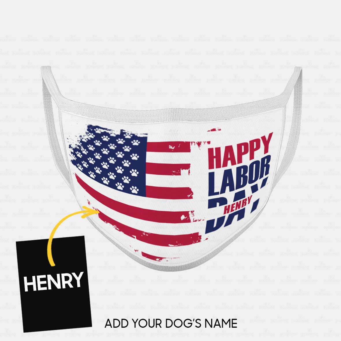 Personalized Dog Gift Idea - Happy Labor Day Aside Letters For Dog Lovers - Cloth Mask