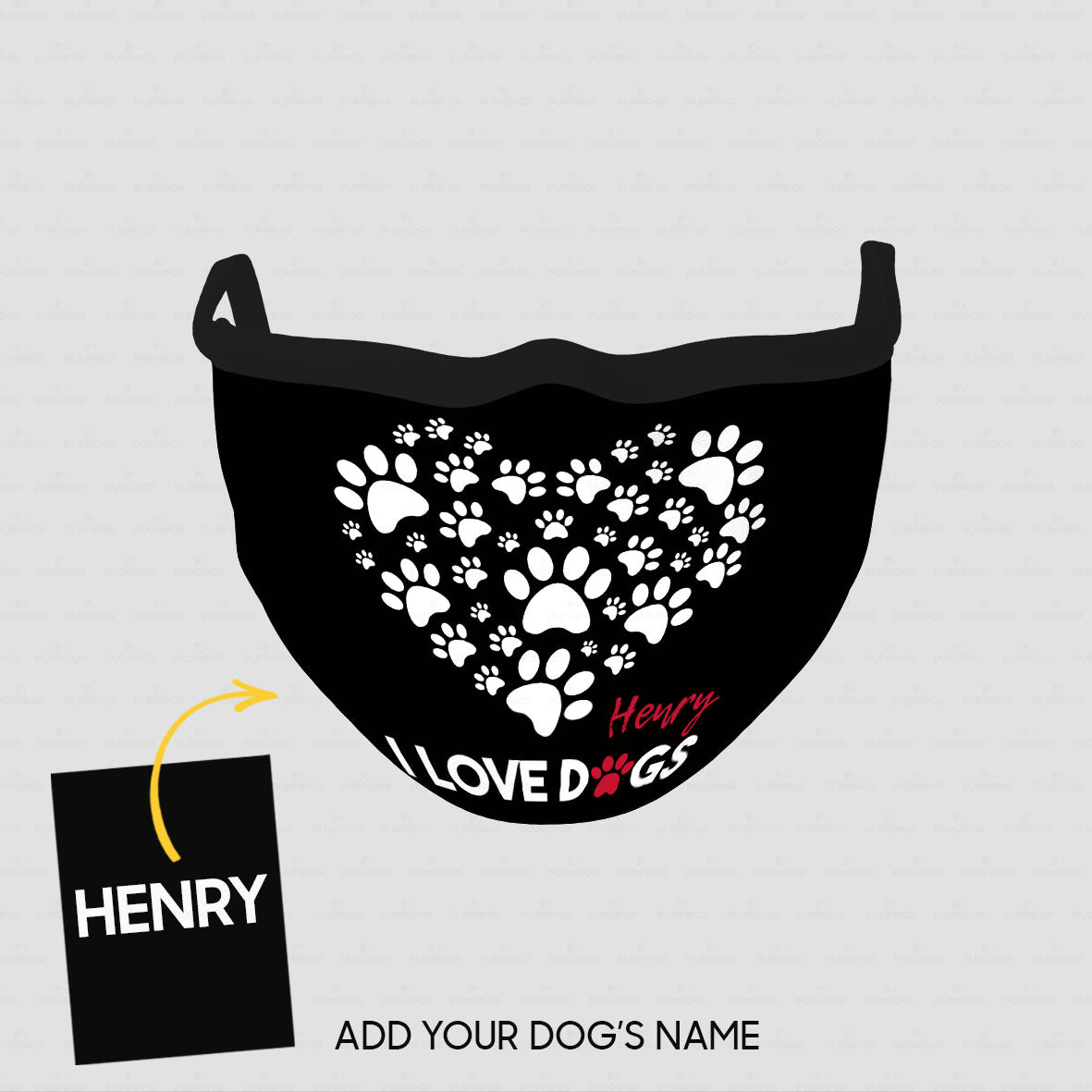 Personalized Dog Gift Idea - Dog Paws 4 For Dog Lovers - Cloth Mask