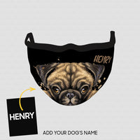 Thumbnail for Personalized Dog Gift Idea - Sad Pug Face For Dog Lovers - Cloth Mask