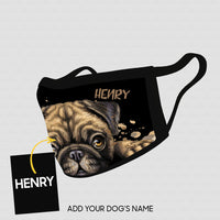 Thumbnail for Personalized Dog Gift Idea - Sad Pug Face For Dog Lovers - Cloth Mask