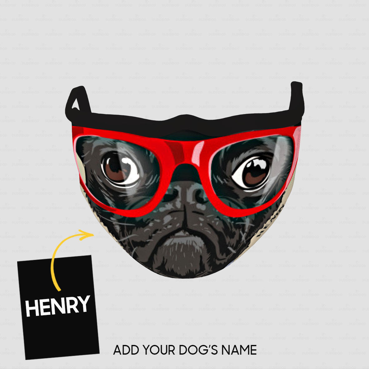 Personalized Dog Gift Idea - Dog With Red Glasses For Dog Lovers - Cloth Mask