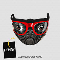 Thumbnail for Personalized Dog Gift Idea - Dog With Red Glasses For Dog Lovers - Cloth Mask