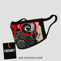 Thumbnail for Personalized Dog Gift Idea - Dog With Red Glasses For Dog Lovers - Cloth Mask