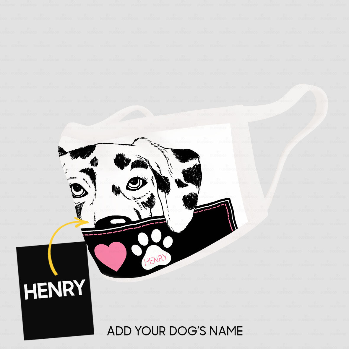 Personalized Dog Gift Idea - I Love Dalmatian For Dog Lovers - Cloth Mask