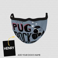 Thumbnail for Personalized Dog Gift Idea - Pug Rock For Dog Lovers - Cloth Mask