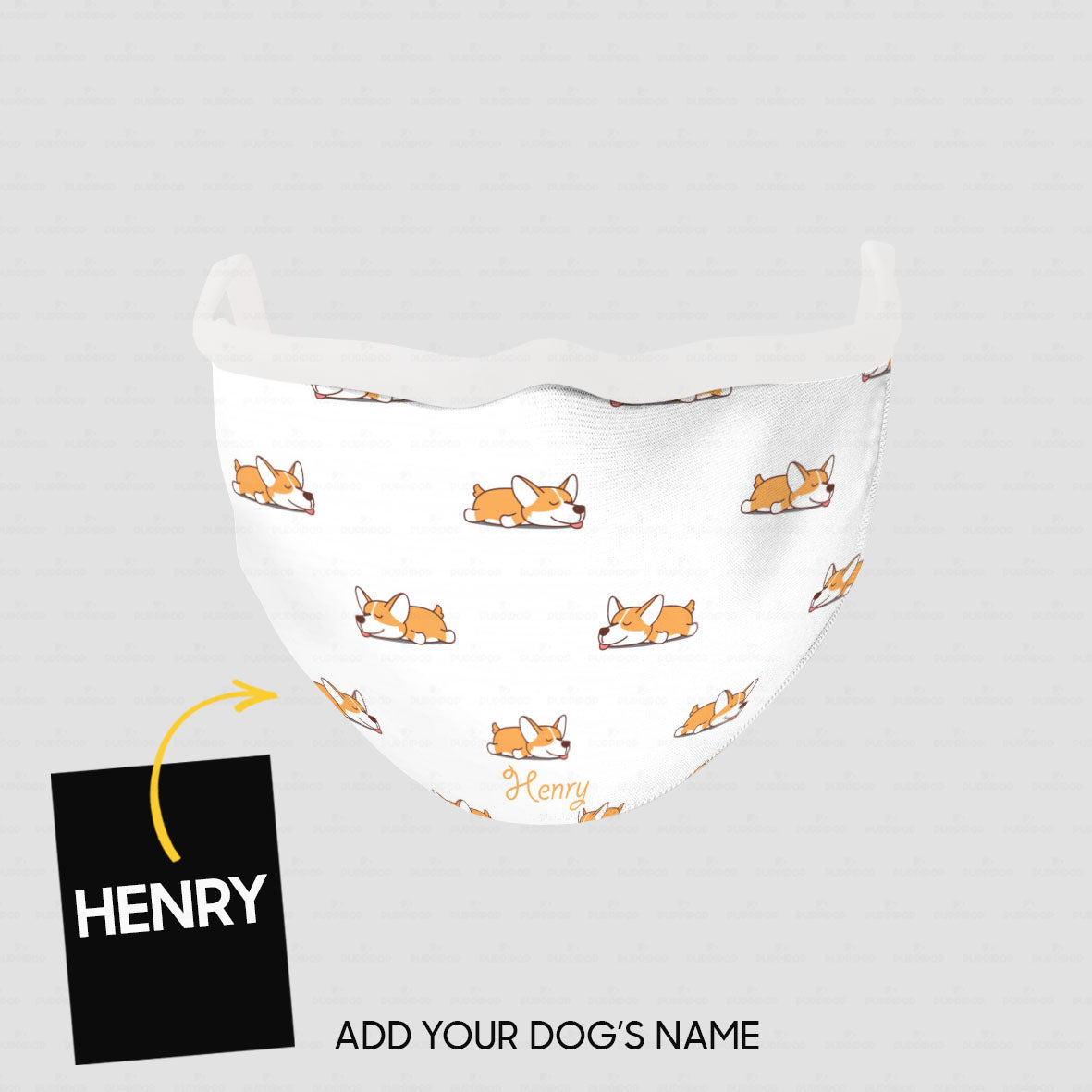 Personalized Dog Gift Idea - Sleeping Corgi For Dog Lovers - Cloth Mask