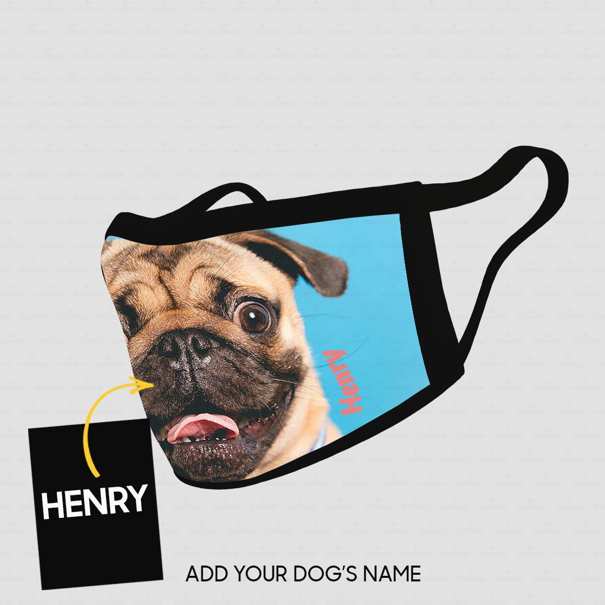Personalized Dog Gift Idea - Just A Full Pug's Face For Dog Lovers - Cloth Mask