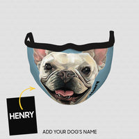Thumbnail for Personalized Dog Gift Idea - Smiley Bull Dog For Dog Lovers - Cloth Mask
