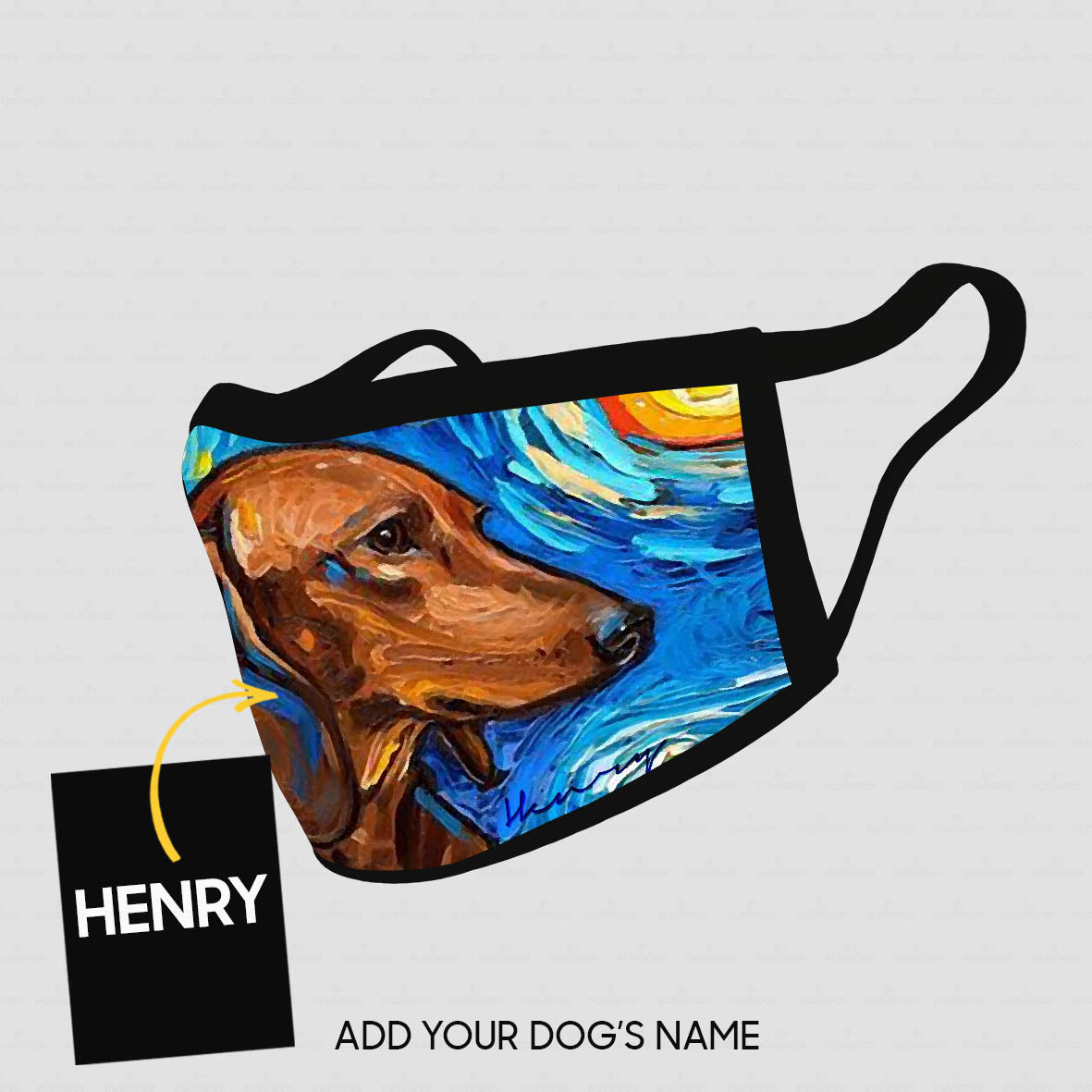 Personalized Dog Gift Idea - Dog In Art For Dog Lovers - Cloth Mask