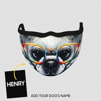 Thumbnail for Personalized Dog Gift Idea - Dog With Glasses Frame For Dog Lovers - Cloth Mask