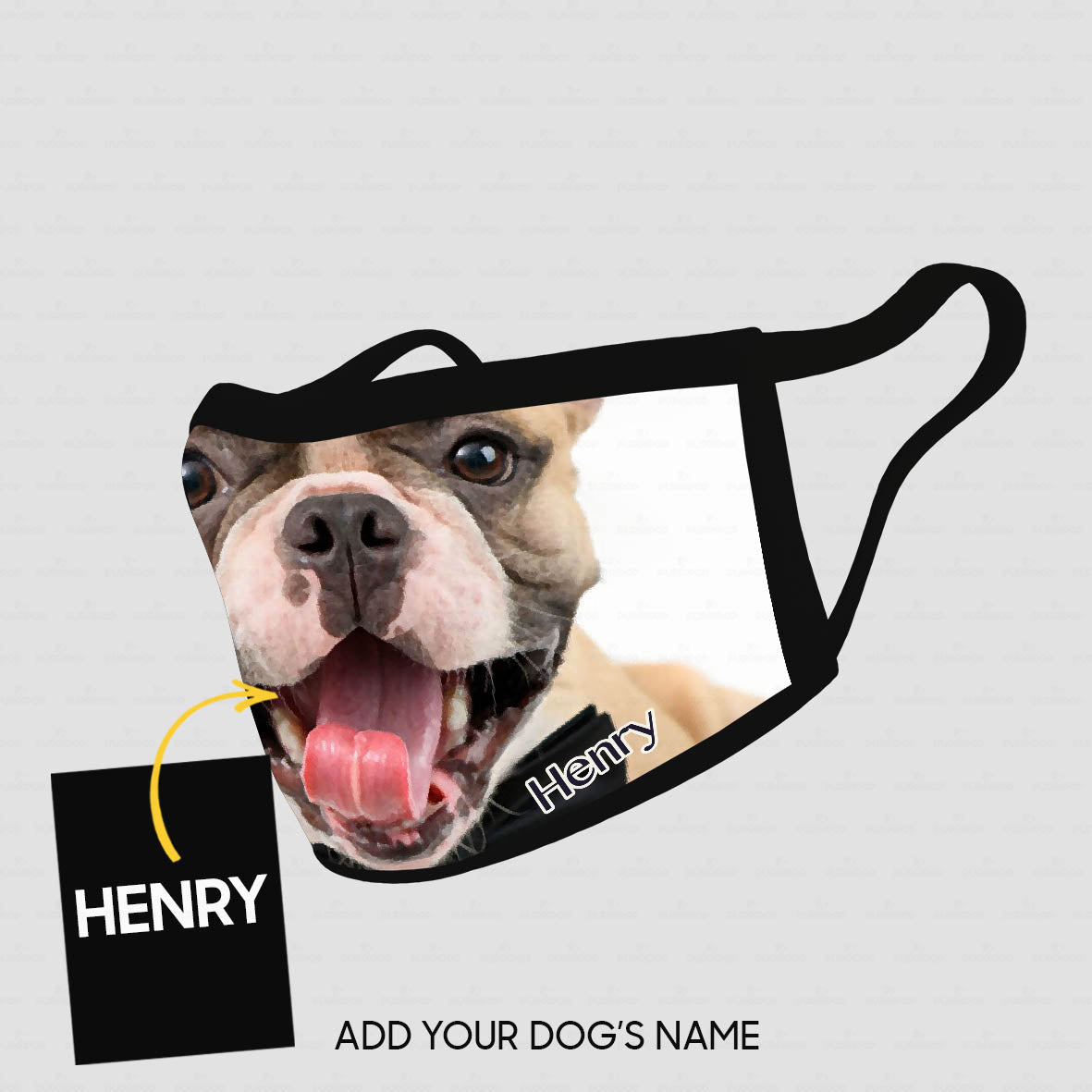 Personalized Dog Gift Idea - Dog Face With Long Tongue For Dog Lovers - Cloth Mask