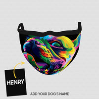 Thumbnail for Personalized Dog Gift Idea - Dog With Half Colorful Face For Dog Lovers - Cloth Mask