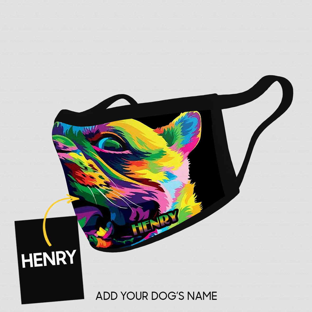 Personalized Dog Gift Idea - Dog With Half Colorful Face For Dog Lovers - Cloth Mask