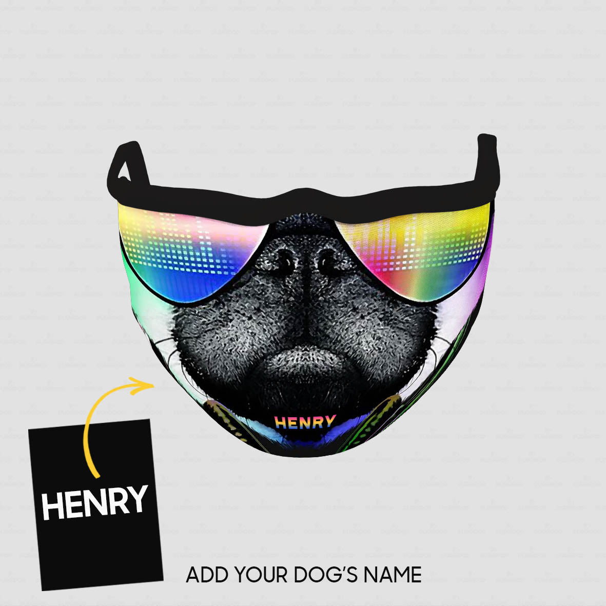 Personalized Dog Gift Idea - Dog With Colorful Glasses For Dog Lovers - Cloth Mask