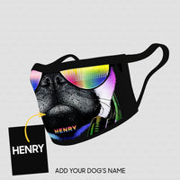 Thumbnail for Personalized Dog Gift Idea - Dog With Colorful Glasses For Dog Lovers - Cloth Mask
