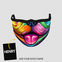 Thumbnail for Personalized Dog Gift Idea - Dog With Many Colors Zoom In For Dog Lovers - Cloth Mask