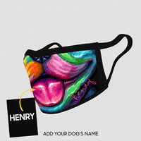 Thumbnail for Personalized Dog Gift Idea - Dog With Many Colors Zoom In For Dog Lovers - Cloth Mask