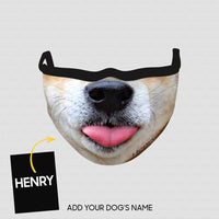 Thumbnail for Personalized Dog Gift Idea - Zoom In Corgi Mouth For Dog Lovers - Cloth Mask