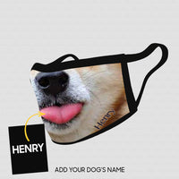 Thumbnail for Personalized Dog Gift Idea - Zoom In Corgi Mouth For Dog Lovers - Cloth Mask