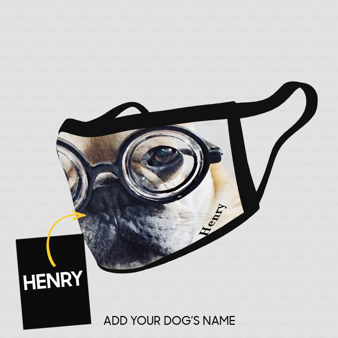 Personalized Dog Gift Idea - Dog With Nobita Glasses For Dog Lovers - Cloth Mask
