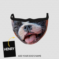 Thumbnail for Personalized Dog Gift Idea - Smiley Dog With Closed Eyes For Dog Lovers - Cloth Mask