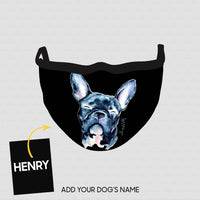 Thumbnail for Personalized Dog Gift Idea - Blue French Bull Dog For Dog Lovers - Cloth Mask