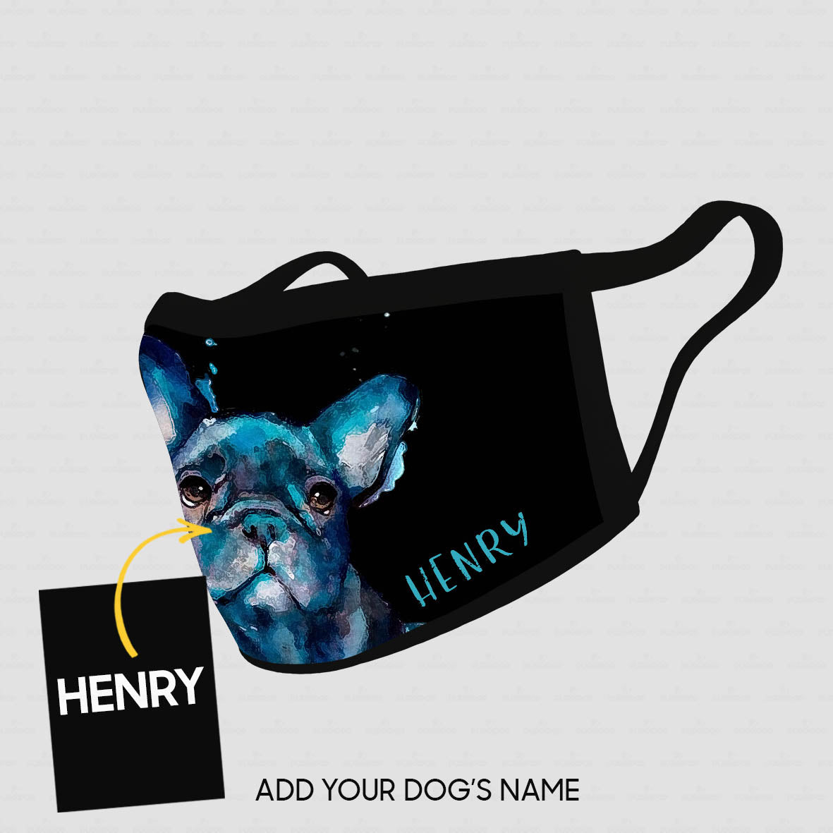 Personalized Dog Gift Idea - Blue Opened Eyes Dog For Dog Lovers - Cloth Mask