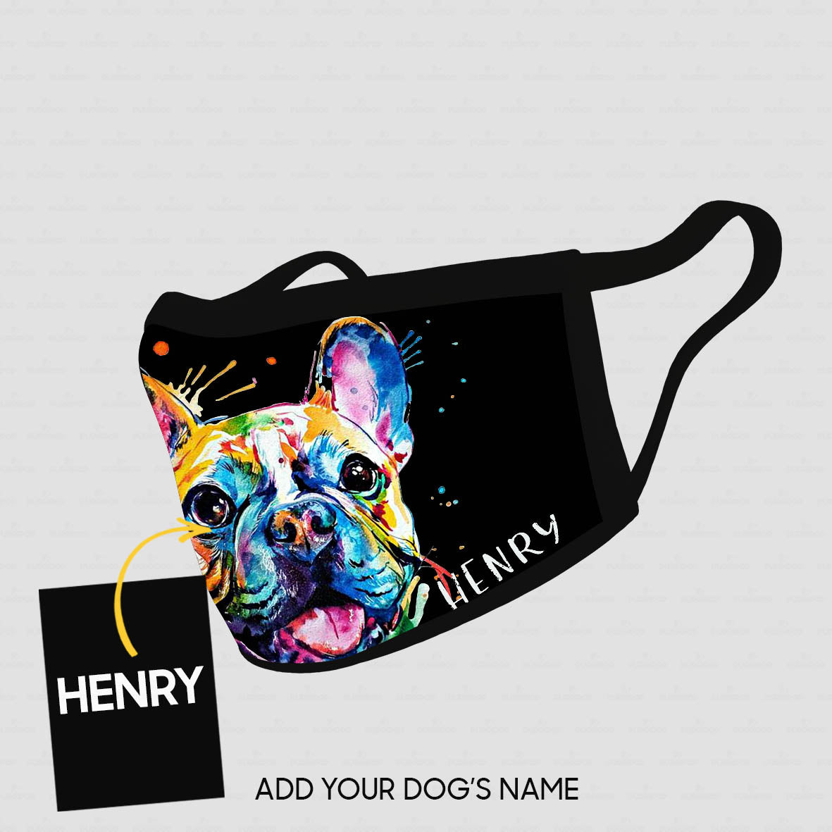 Personalized Dog Gift Idea - Colorful Dog With Tongue Out For Dog Lovers - Cloth Mask