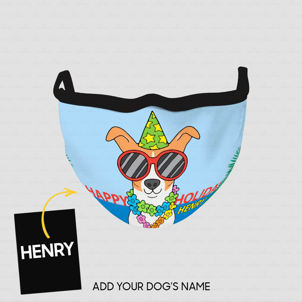 Personalized Dog Gift Idea - Happy Holiday For Dog Lovers - Cloth Mask