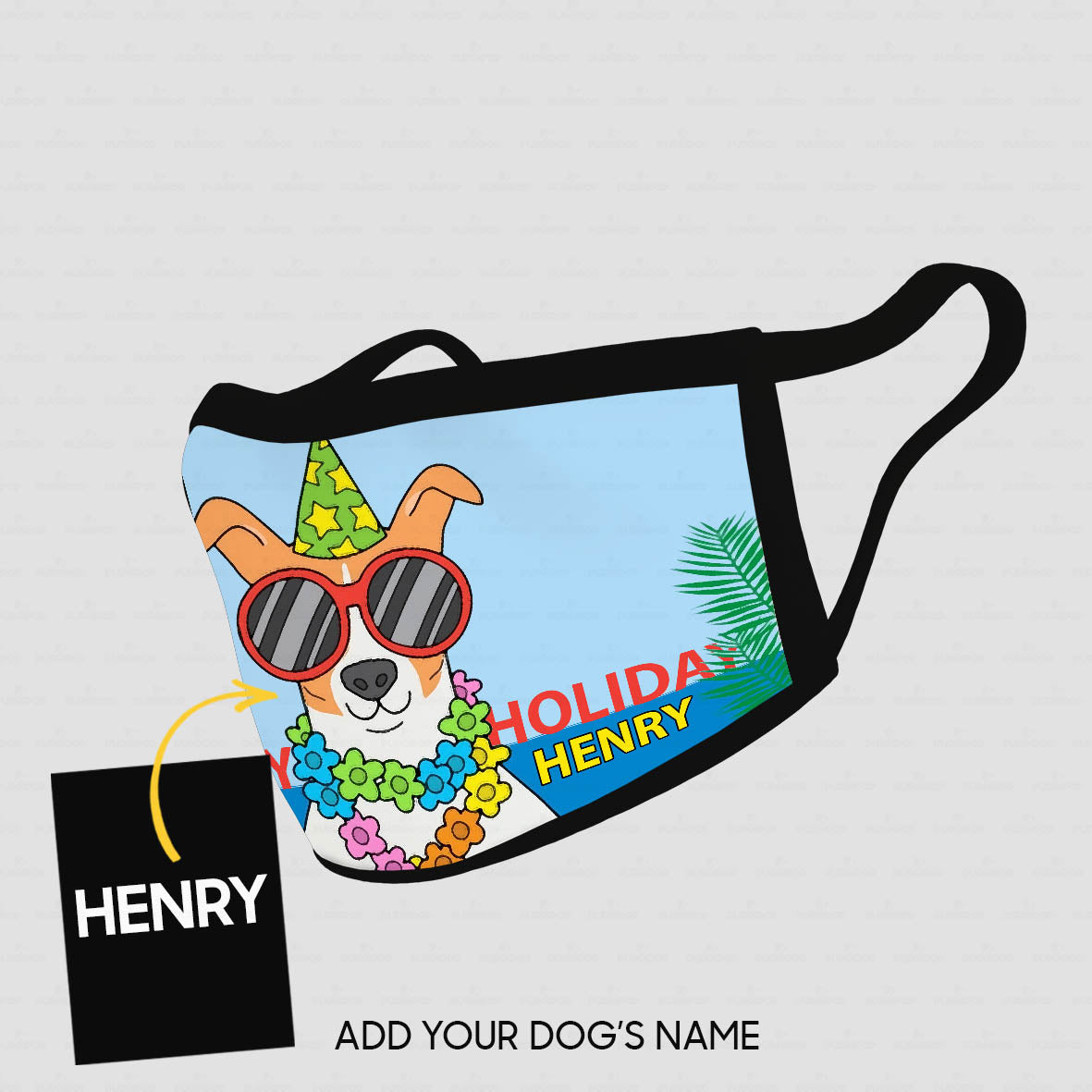 Personalized Dog Gift Idea - Happy Holiday For Dog Lovers - Cloth Mask