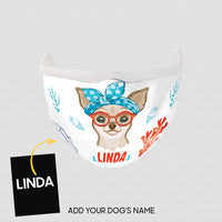 Thumbnail for Personalized Dog Gift Idea - Chihuahua With Blue Head Band For Dog Lovers - Cloth Mask