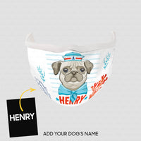 Thumbnail for Personalized Dog Gift Idea - Sailor Dog In White Straps For Dog Lovers - Cloth Mask