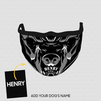 Thumbnail for Personalized Dog Gift Idea - Angry Dog In Black Zoom In For Dog Lovers - Cloth Mask