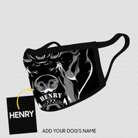 Thumbnail for Personalized Dog Gift Idea - Angry Dog In Black Zoom In For Dog Lovers - Cloth Mask