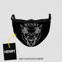 Thumbnail for Personalized Dog Gift Idea - Angry Dog In Black For Dog Lovers - Cloth Mask