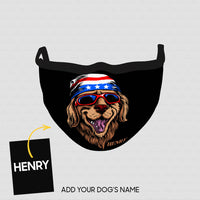 Thumbnail for Personalized Dog Gift Idea - Dog Wearing Flag Hat For Dog Lovers - Cloth Mask
