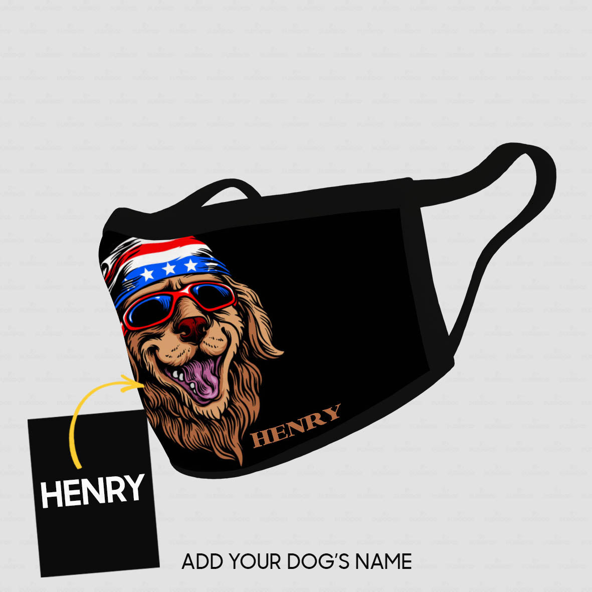 Personalized Dog Gift Idea - Dog Wearing Flag Hat For Dog Lovers - Cloth Mask