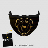 Thumbnail for Personalized Dog Gift Idea - Black Dog In Yellow Line For Dog Lovers - Cloth Mask