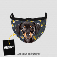 Thumbnail for Personalized Dog Gift Idea - Dachshund With Daisy For Dog Lovers - Cloth Mask