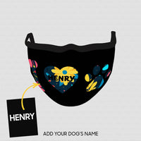 Thumbnail for Personalized Dog Gift Idea - I Love Paw Yellow Flowers For Dog Lovers - Cloth Mask