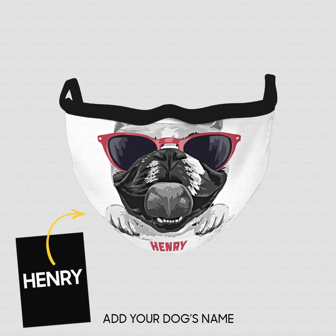 Personalized Dog Gift Idea - Cool Dog With Red Sunglasses For Dog Lovers - Cloth Mask