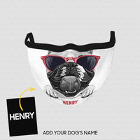 Thumbnail for Personalized Dog Gift Idea - Cool Dog With Red Sunglasses For Dog Lovers - Cloth Mask