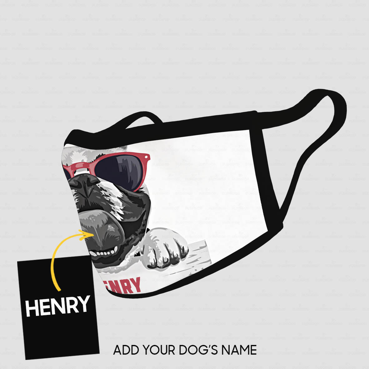 Personalized Dog Gift Idea - Cool Dog With Red Sunglasses For Dog Lovers - Cloth Mask