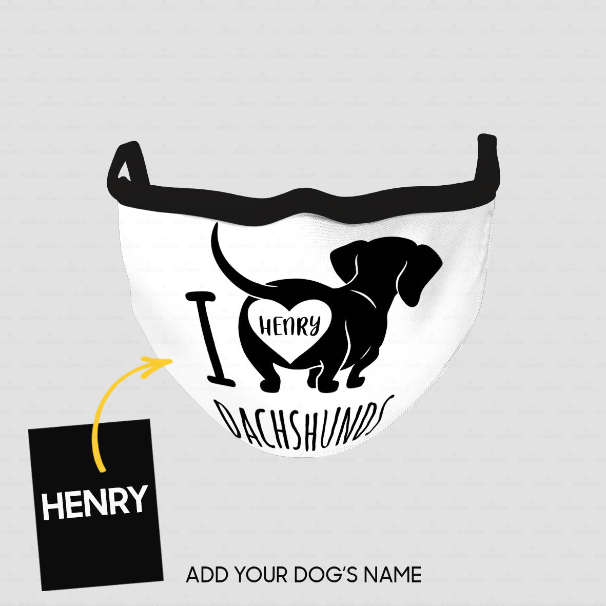Personalized Dog Gift Idea - I Love Dachshund's Butt For Dog Lovers - Cloth Mask