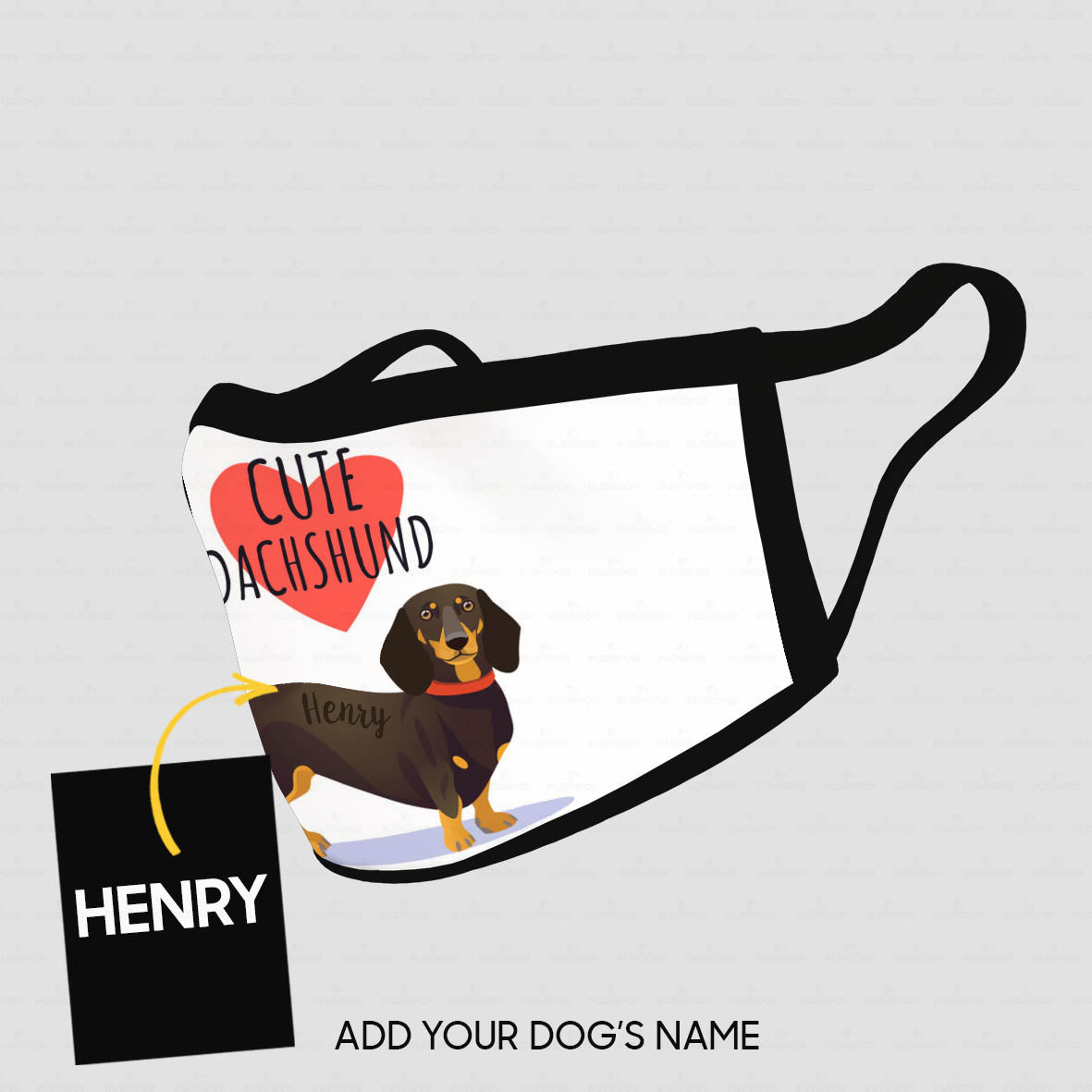 Personalized Dog Gift Idea - Cute Dachshund For Dog Lovers - Cloth Mask