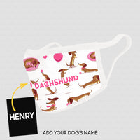 Thumbnail for Personalized Dog Gift Idea - Pinky Dachshunds Playing For Dog Lovers - Cloth Mask