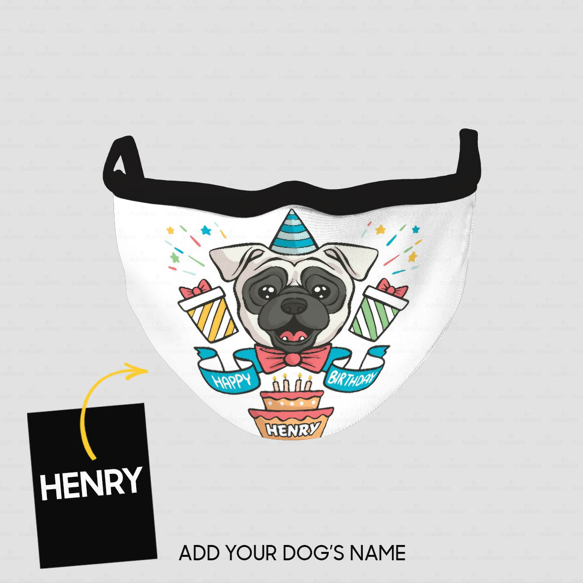 Personalized Dog Gift Idea - Happy Birthday To My Pug For Dog Lovers - Cloth Mask